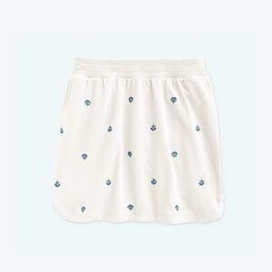 Summersalt The Softest French Terry Pull-On Skirt Sand Floral Stitch